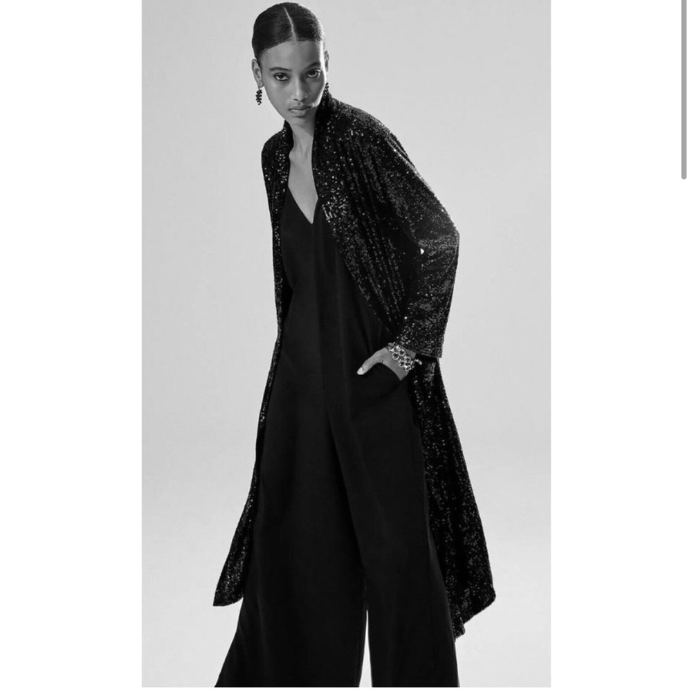 Anthropologie BB Dakota Black Sequin Duster - Picture 7 of 9